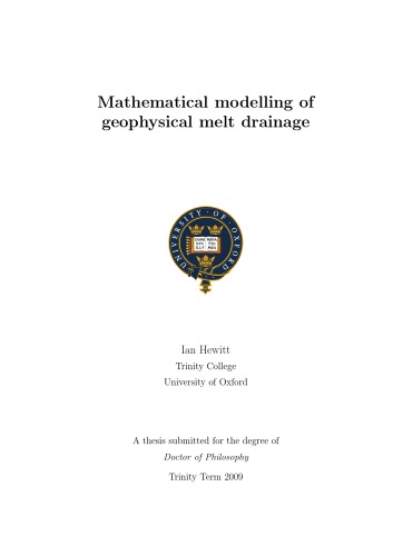 Mathematical modelling of geophysical melt drainage