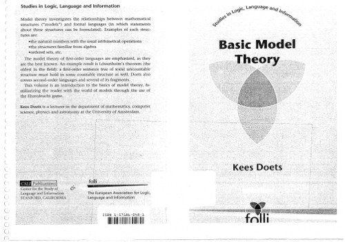 Basic Model Theory (Center for the Study of Language and Information - Lecture Notes)  