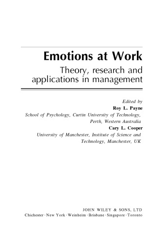 Emotions at work: theory, research, and applications in management