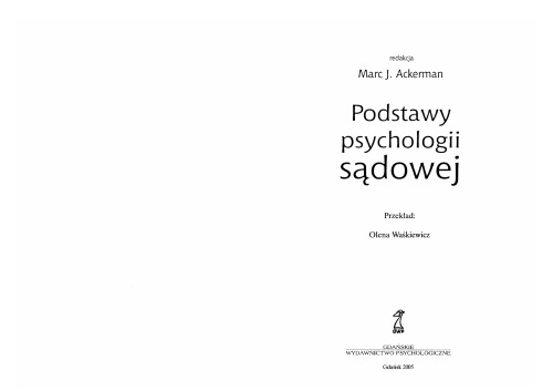Podstawy psychologii sądowej