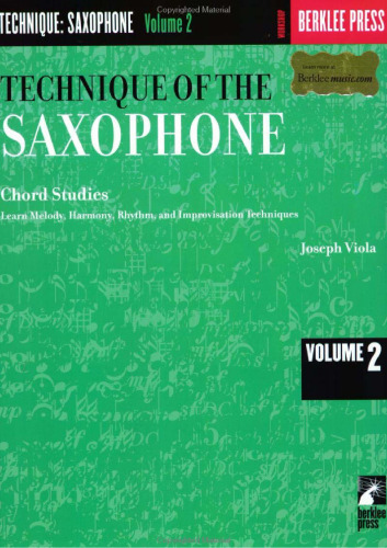 Technique of the Saxophone - Volume 2: Chord Studies (Woodwind Method)