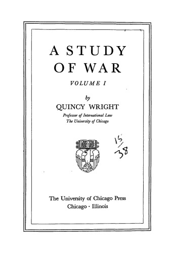 A study of war, vol.1  