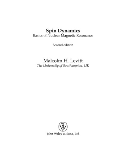 Spin dynamics: basics of nuclear magnetic resonance