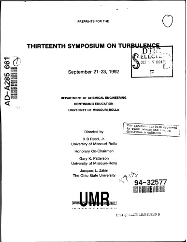 Symposium on Turbulence (13th)  