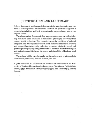 Justification and legitimacy: essays on rights and obligations  