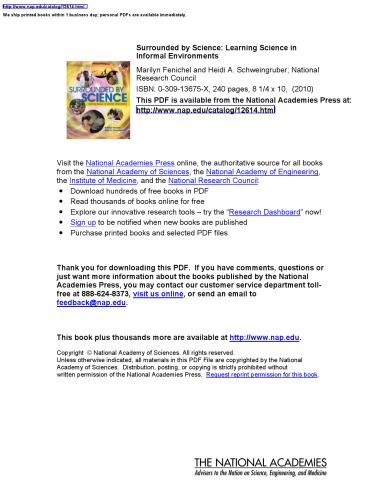 Surrounded by Science: Learning Science in Informal Environments  