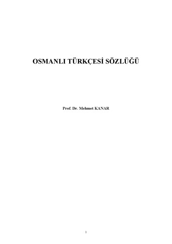 Etimolojik Osmanlı Türkçesi Sözlüğü