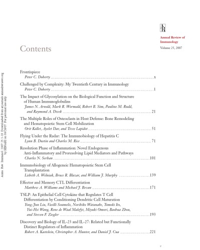 Annual Review of Immunology Volume 25 2007