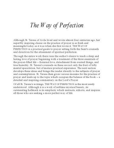The Way of Perfection