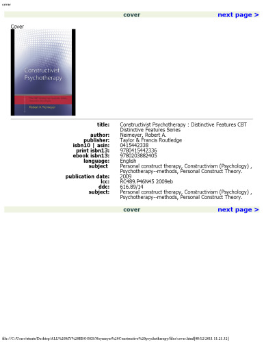 Constructivist psychotherapy: distinctive features