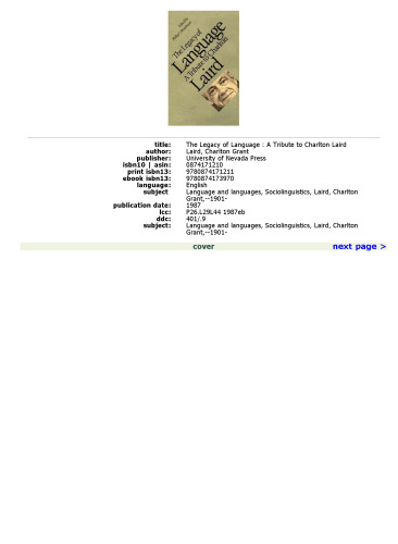 The Legacy Of Language: A Tribute To Charlton Laird  