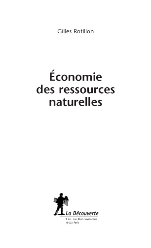 Économie des ressources naturelles