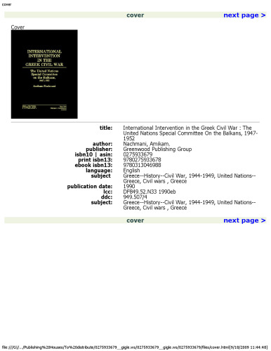 International Intervention in the Greek Civil War: The United Nations Special Committee on the Balkans, 1947-1952