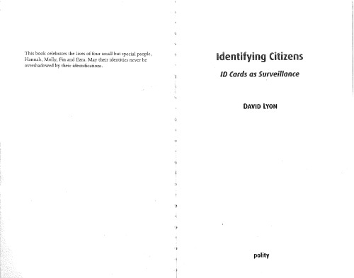 Identifying Citizens: ID Cards as Surveillance  