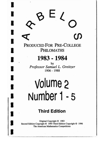 Arbelos Volume 2 (1983-1984)