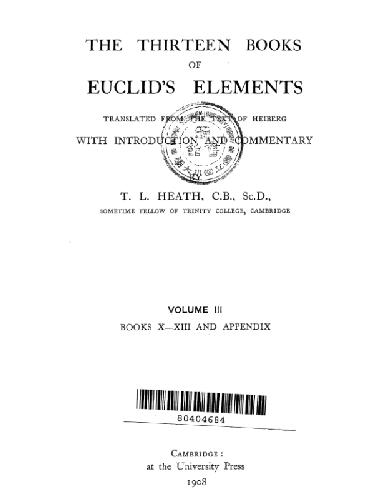 The thirteen books of Euclid's elements