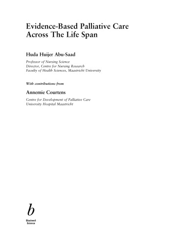 Evidence-based palliative care across the life span  