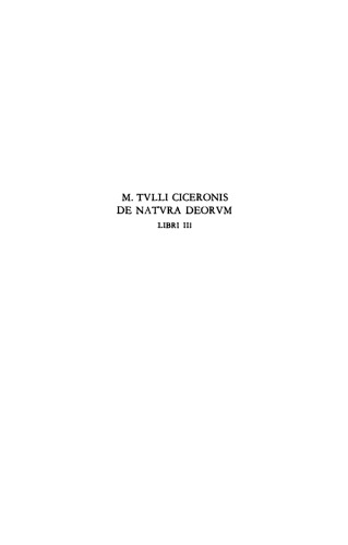 M. Tulli Ciceronis De natura deorum libri III, vol. I & II (two in one)
