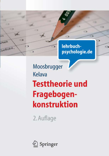 Testtheorie und Fragebogenkonstruktion, 2. Auflage  