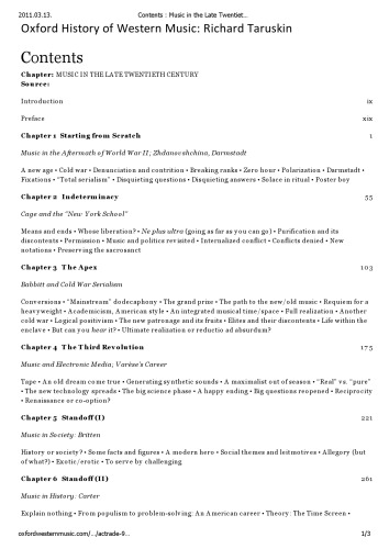 The Oxford History of Western Music, Volume 5: Music in the Late 20th Century