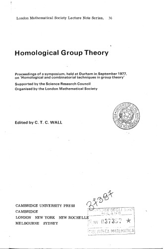 Homological Group Theory