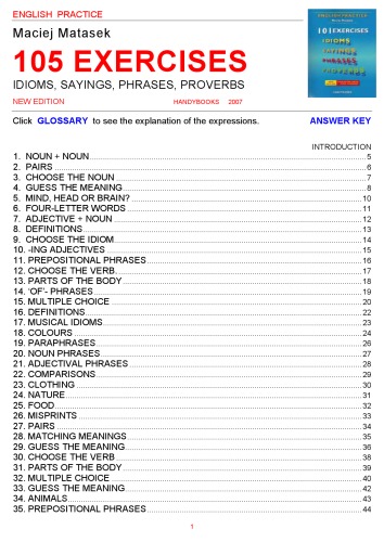 101 Exercises - Idioms Sayings Phrases Proverbs (English Practice)