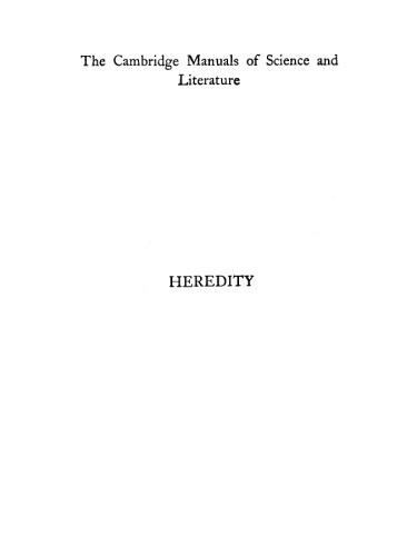 Heredity: In the Light of Recent Research