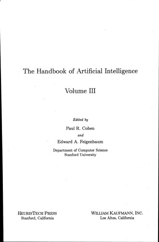 The Handbook of Artificial Intelligence, Volume III