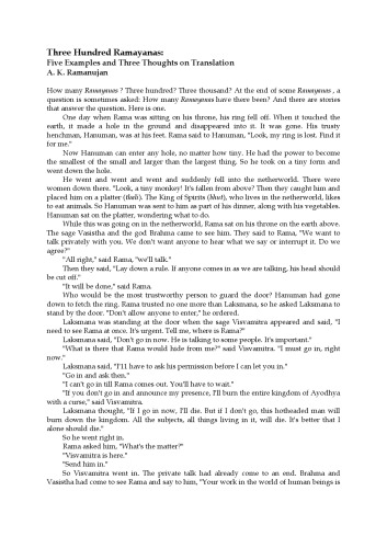 Three Hundred Ramayanas