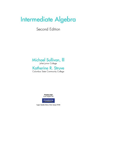 Intermediate Algebra, Second Edition