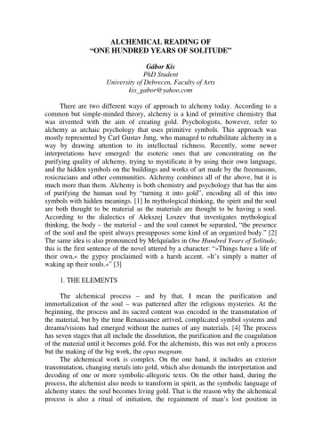 Alchemical reading of 