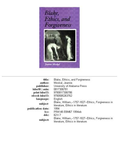 Blake, ethics, and forgiveness