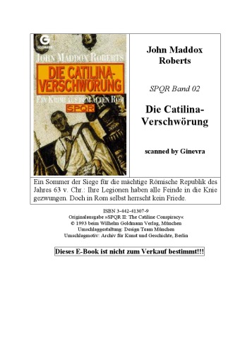 Die Catilina-Verschwörung. Ein Krimi aus dem alten Rom ()