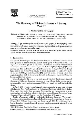 Geometry of Minkowski spaces. Survey