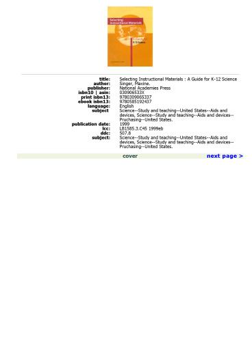 Selecting Instructional Materials: A Guide for K-12 Science