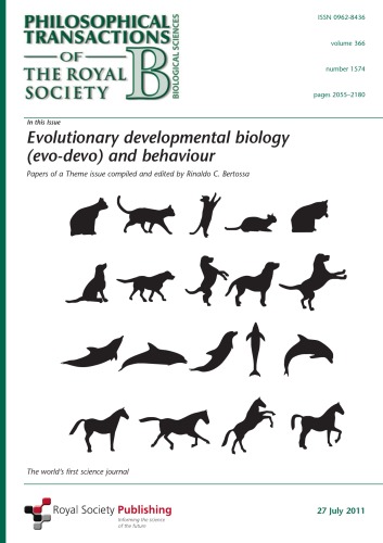 Evolutionary Developmental Biology (Evo-Devo) and Behaviour (Philosophical Transactions of the Royal Society series B)  issue 1574