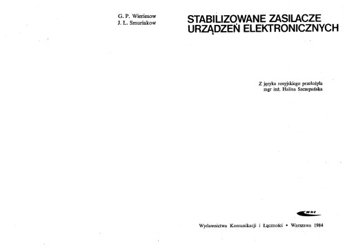 Stabilizowane zasilacze urządzeń elektronicznych