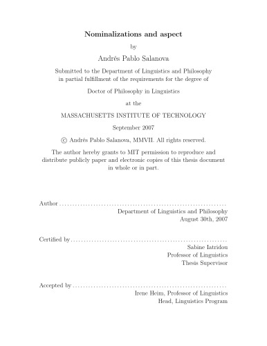 Nominalizations and aspect  