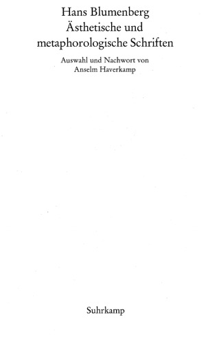 Ästhetische und metaphorologische Schriften