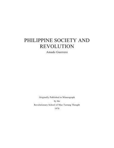 Philippine society and revolution  
