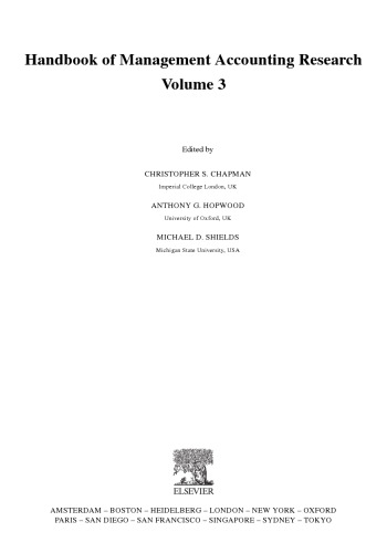 Handbook of Management Accounting Research, Volume 3