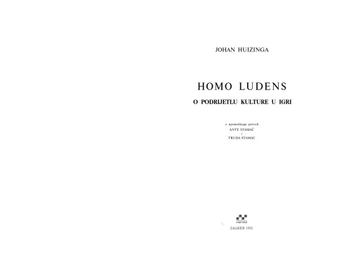 Homo ludens: o podrijetlu kulture u igri  