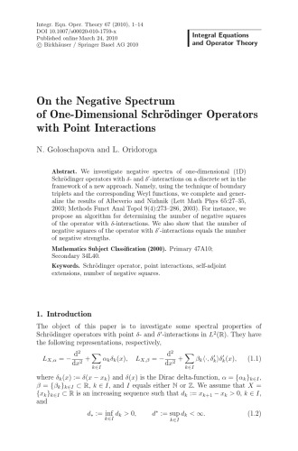 Integral Equations and Operator Theory - Volume 67