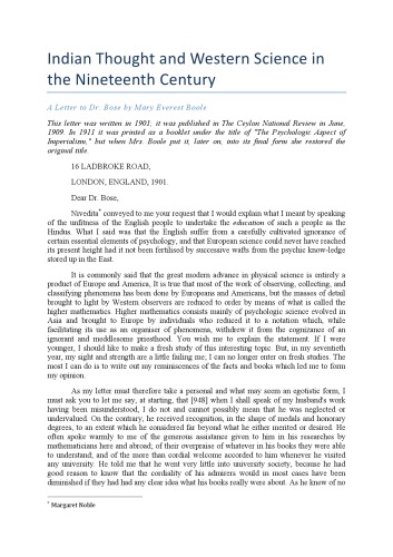 Indian Thought and Western Science in the Nineteenth Century