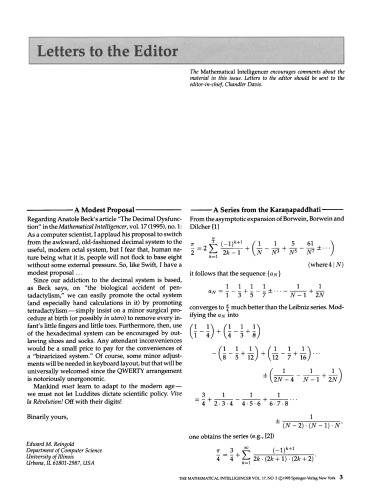 [Journal] The Mathematical Intelligencer. Vol. 17. No 3