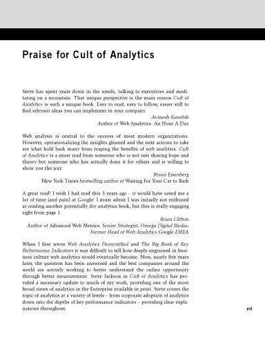 Cult of Analytics: Driving online marketing strategies using web analytics (Emarketing Essentials)  