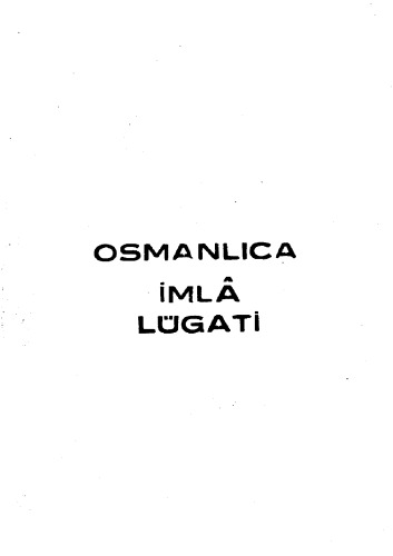 Osmanlıca İmla Lügatı