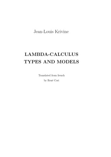 Lambda-Calculus: Types and Models  