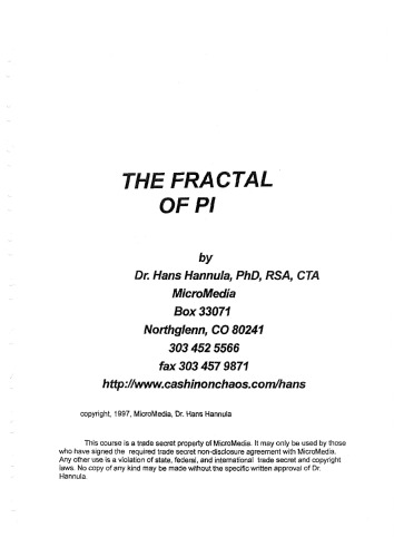 The Fractal of Pi