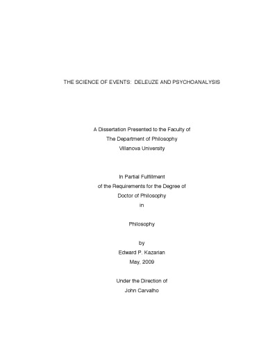 The science of events: Deleuze and psychoanalysis